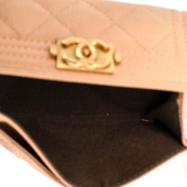 chanel boy flap card case quilted caviar