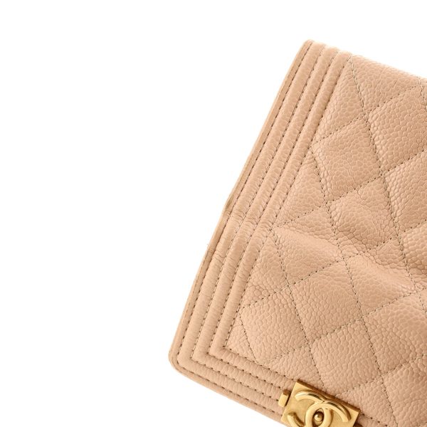 chanel boy flap card case quilted caviar