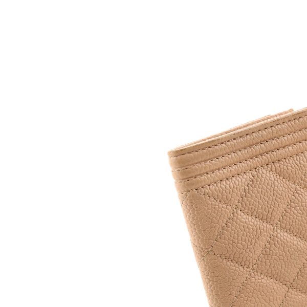 chanel boy flap card case quilted caviar