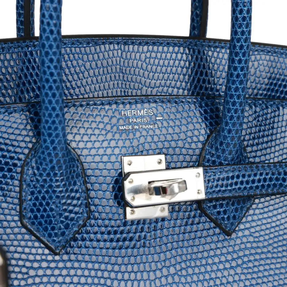 hermès birkin 25 bleu saphir lizard palladium hardware hermès birkin 25 bleu saphir lizard palladium hardware