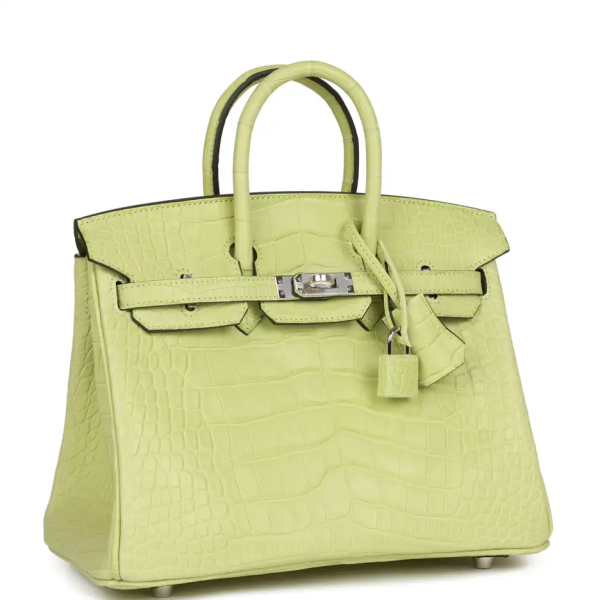 hermès birkin 25 jaune bourgeon matte alligator palladium hardware