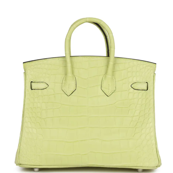 hermès birkin 25 jaune bourgeon matte alligator palladium hardware