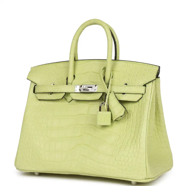 hermès birkin 25 jaune bourgeon matte alligator palladium hardware