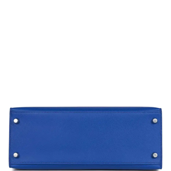 hermès bleu royal epsom sellier kelly 28cm palladium hardware
