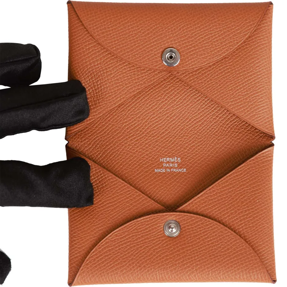 hermès calvi card holder gold epsom palladium hardware hermès calvi card holder gold epsom palladium hardware