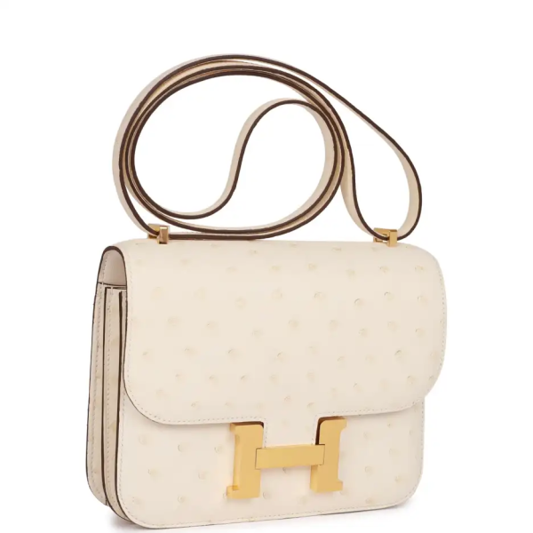 hermès constance 18 nata ostrich gold hardware