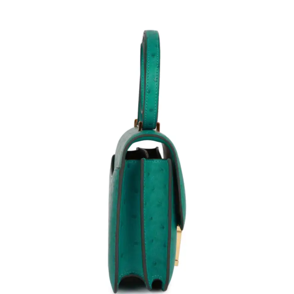 hermès constance 18 vert verone ostrich gold hardware