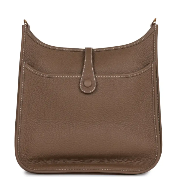 hermès evelyne iii pm etoupe clemence gold hardware