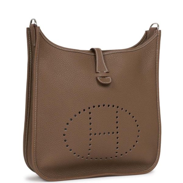 hermès evelyne iii pm etoupe clemence palladium hardware