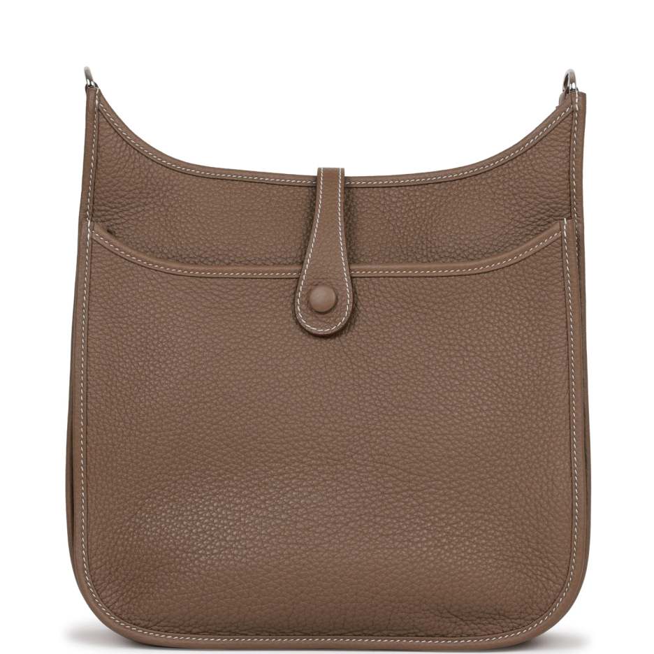 hermès evelyne iii pm etoupe clemence palladium hardware hermès evelyne iii pm etoupe clemence palladium hardware