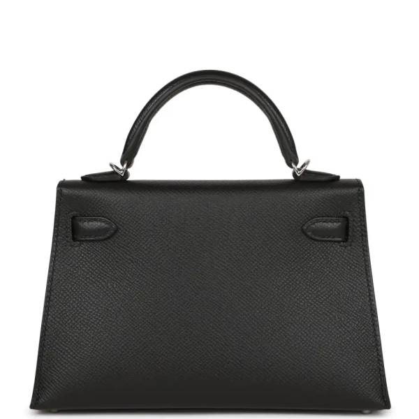 hermès kelly sellier 20 black epsom palladium hardware