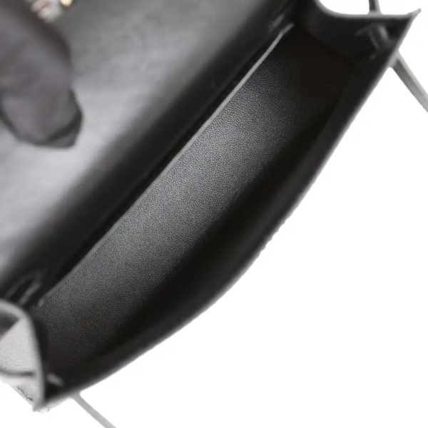 hermès kelly sellier 20 black epsom palladium hardware