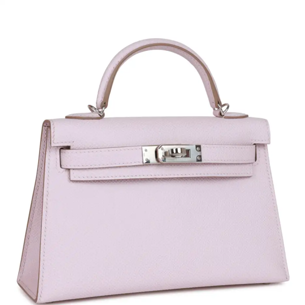hermès kelly sellier 20 mauve pale epsom palladium hardware