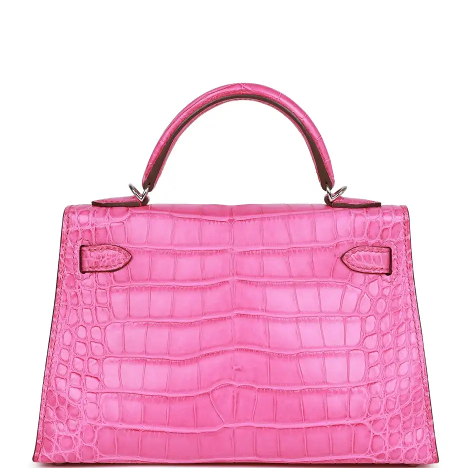 hermès kelly sellier 20 rose shocking matte alligator palladium hardware hermès kelly sellier 20 rose shocking matte alligator palladium hardware