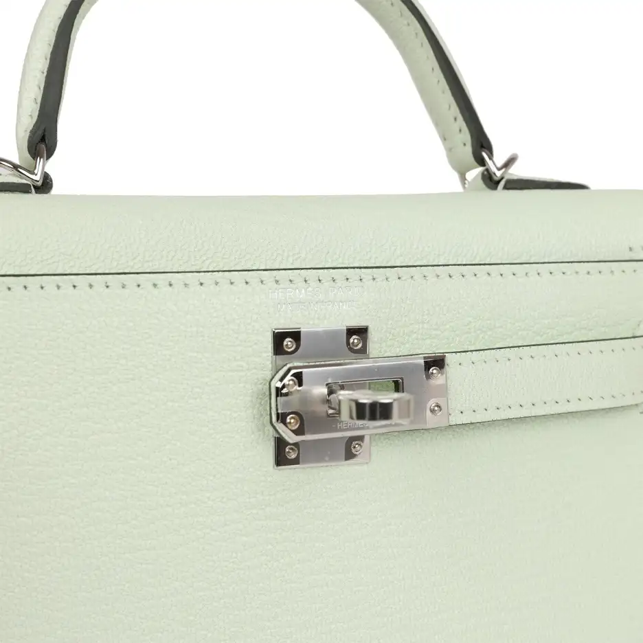 hermès kelly sellier 20 vert fizz chevre palladium hardware hermès kelly sellier 20 vert fizz chevre palladium hardware