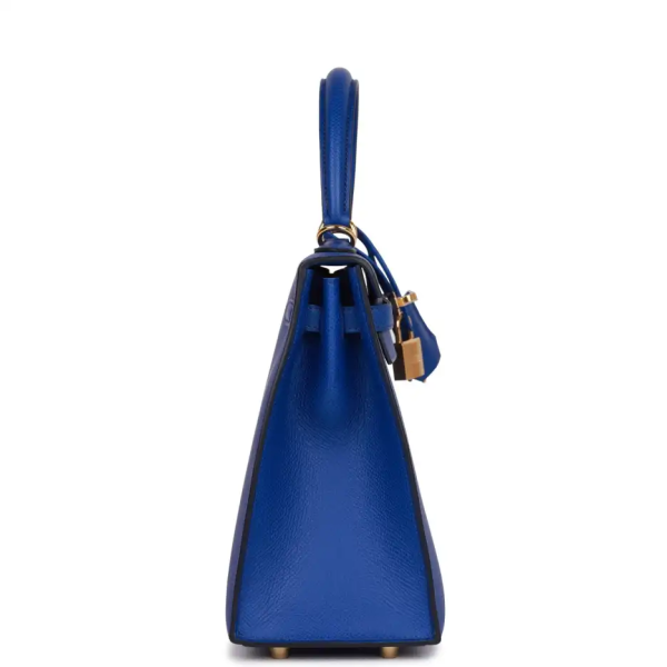 hermès kelly sellier 25 bleu royal epsom gold hardware
