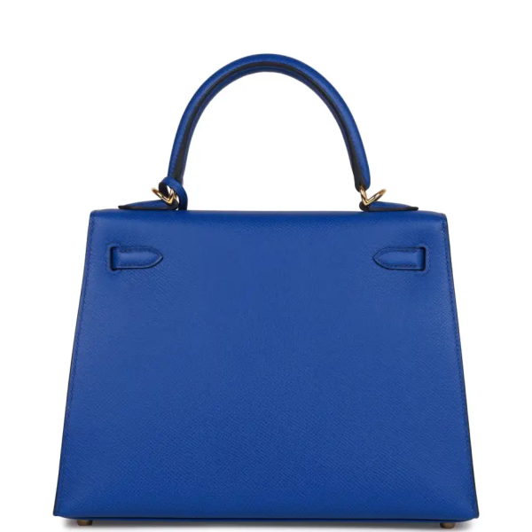 hermès kelly sellier 25 bleu royal epsom gold hardware