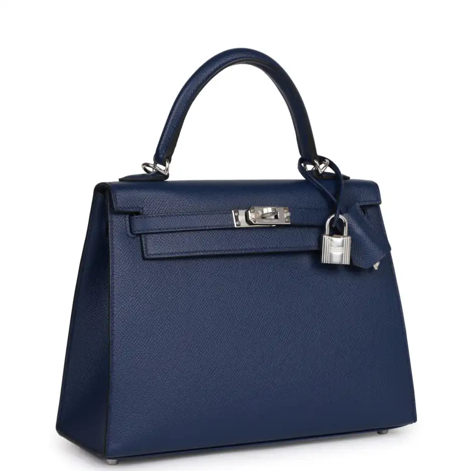 hermès kelly sellier 25 bleu saphir epsom palladium hardware hermès kelly sellier 25 bleu saphir epsom palladium hardware