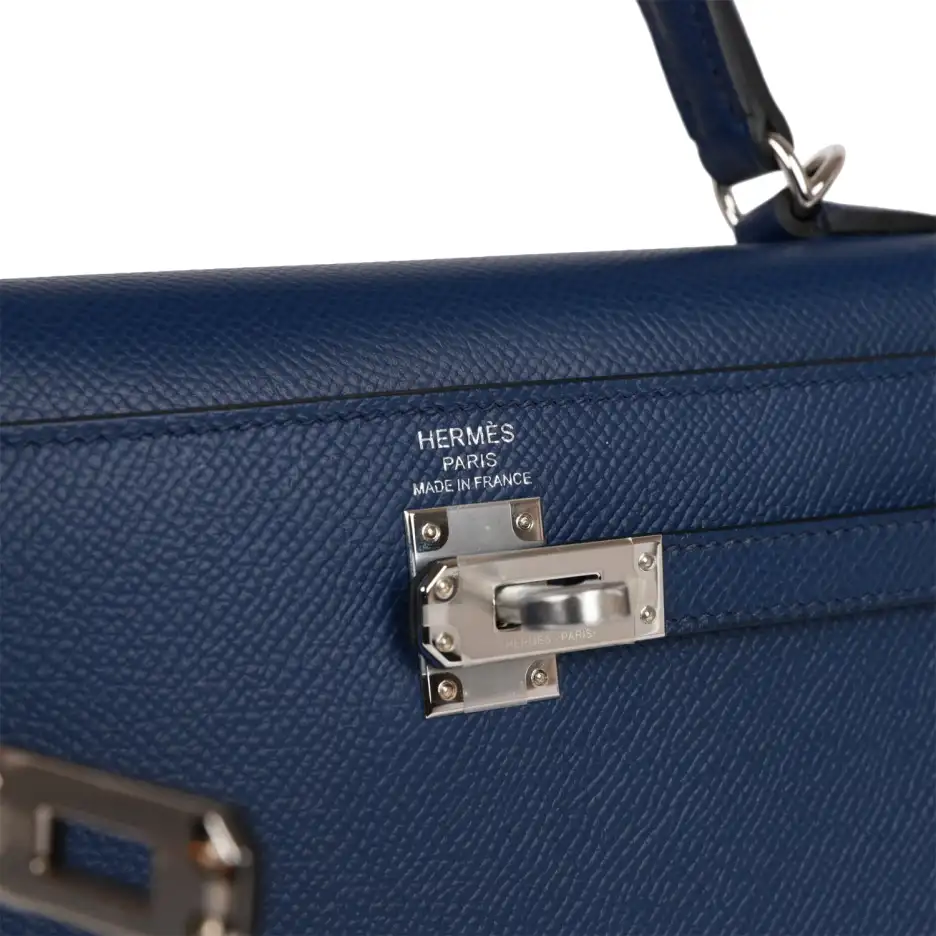 hermès kelly sellier 25 bleu saphir epsom palladium hardware hermès kelly sellier 25 bleu saphir epsom palladium hardware