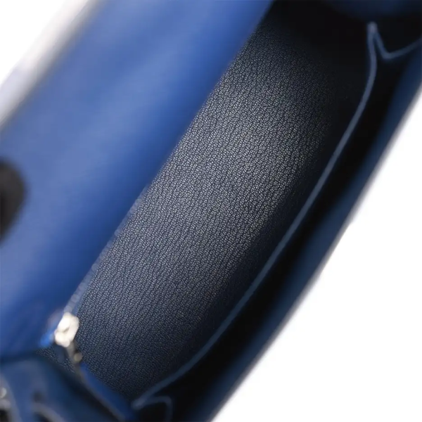 hermès kelly sellier 25 bleu saphir epsom palladium hardware