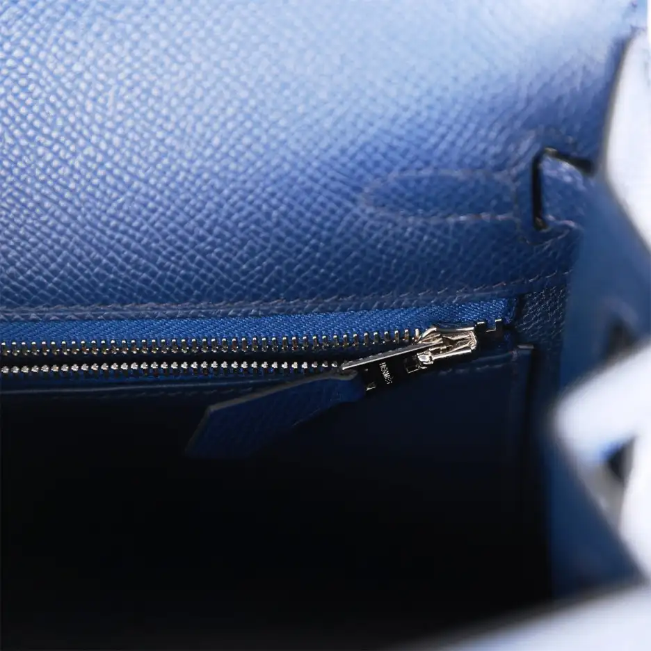 hermès kelly sellier 25 bleu saphir epsom palladium hardware hermès kelly sellier 25 bleu saphir epsom palladium hardware