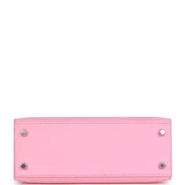 hermès kelly sellier 25 rose confetti epsom palladium hardware