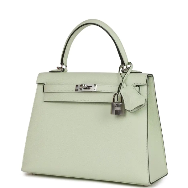 hermès kelly sellier 25 vert fizz epsom palladium hardware