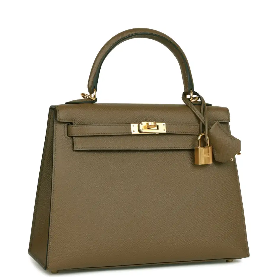 hermès kelly sellier 25 vert olive epsom gold hardware hermès kelly sellier 25 vert olive epsom gold hardware