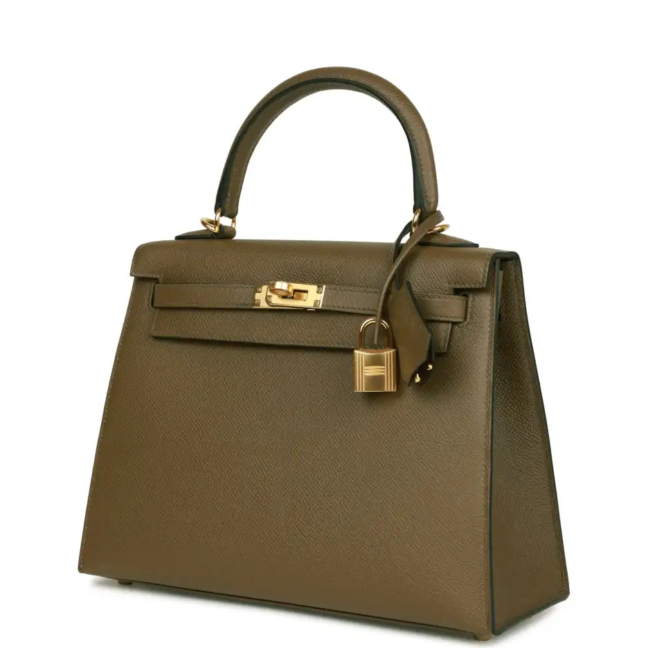 hermès kelly sellier 25 vert olive epsom gold hardware hermès kelly sellier 25 vert olive epsom gold hardware