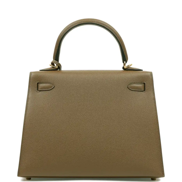 hermès kelly sellier 25 vert olive epsom gold hardware