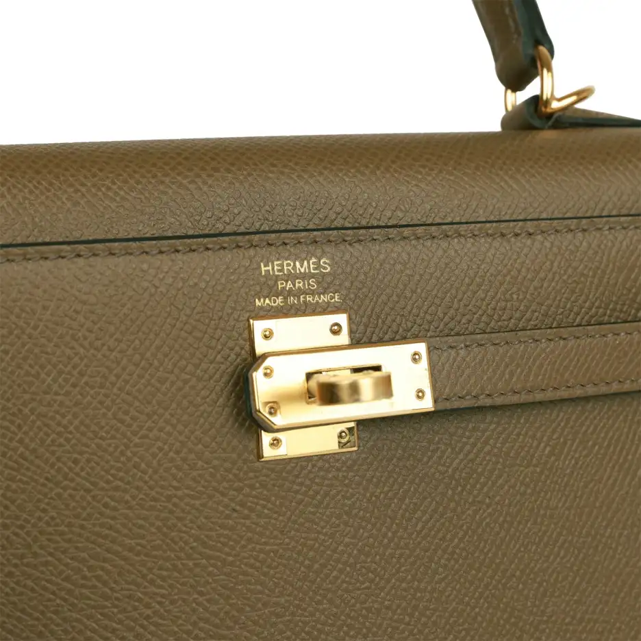 hermès kelly sellier 25 vert olive epsom gold hardware hermès kelly sellier 25 vert olive epsom gold hardware