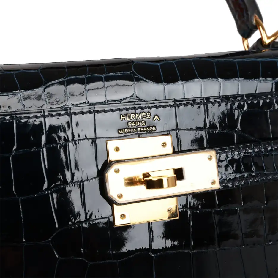 hermès kelly sellier 28 bleu baltique shiny porosus crocodile gold hardware hermès kelly sellier 28 bleu baltique shiny porosus crocodile gold hardware