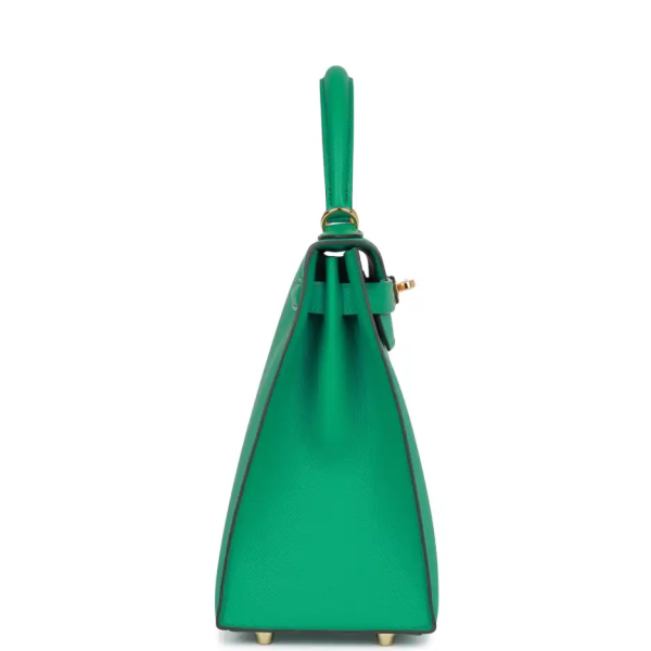 hermès kelly sellier 28 vert jade epsom gold hardware