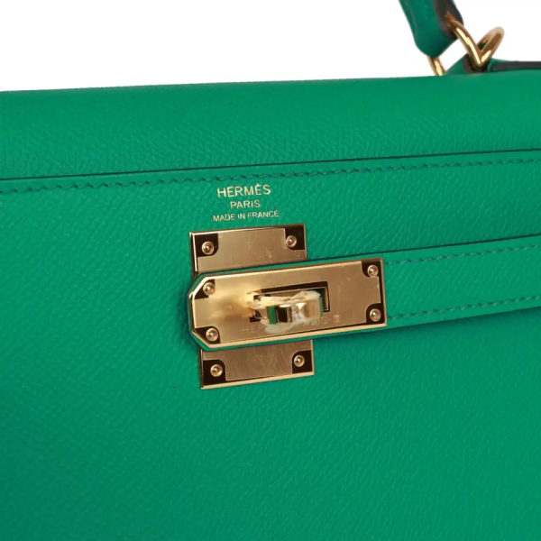 hermès kelly sellier 28 vert jade epsom gold hardware