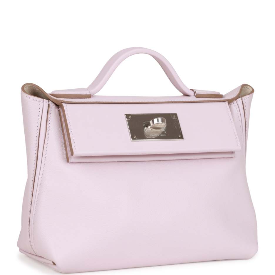 hermès mini 24/24 bag mauve pale verso evercolor and swift palladium hardware hermès mini 24/24 bag mauve pale verso evercolor and swift palladium hardware