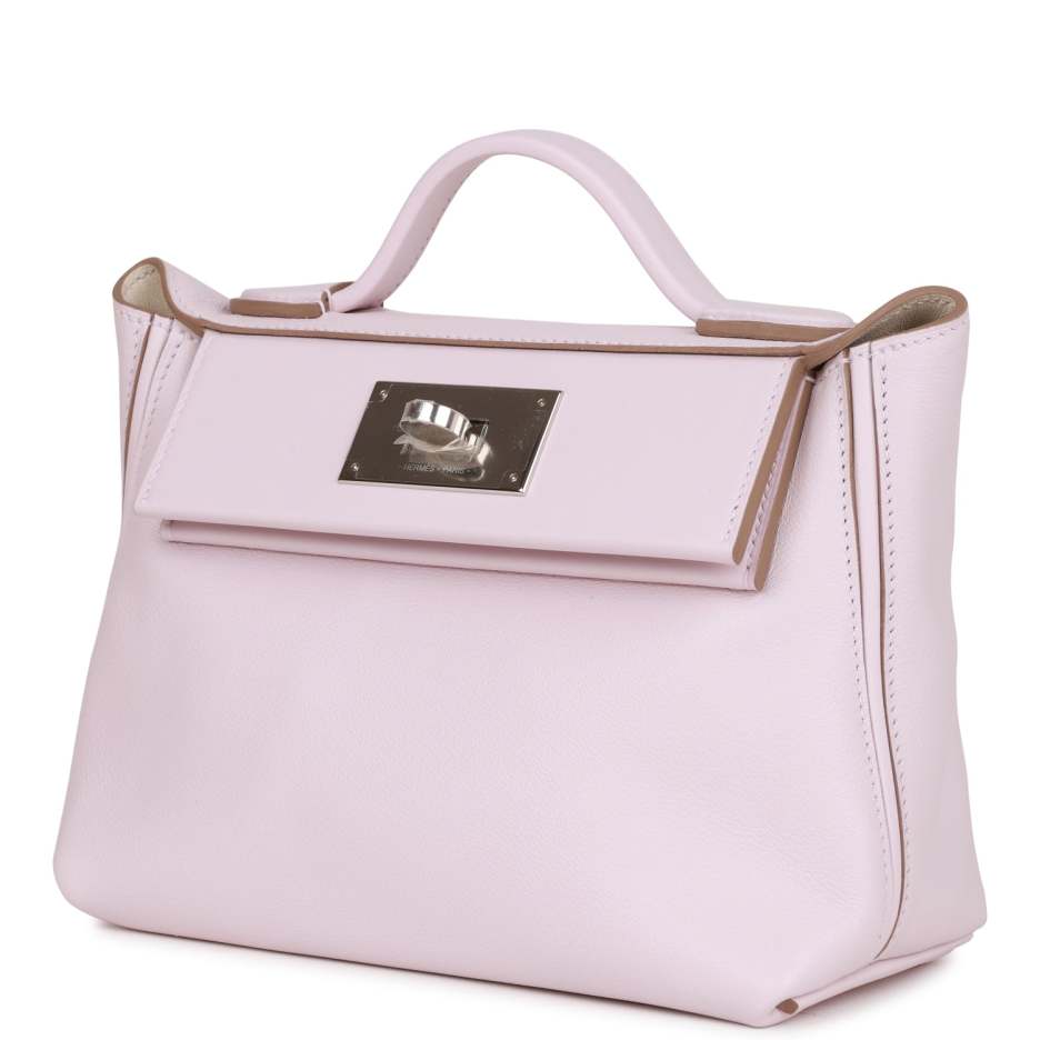 hermès mini 24/24 bag mauve pale verso evercolor and swift palladium hardware hermès mini 24/24 bag mauve pale verso evercolor and swift palladium hardware