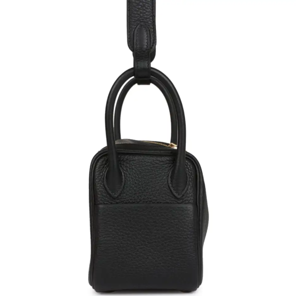 hermès mini lindy black clemence gold hardware
