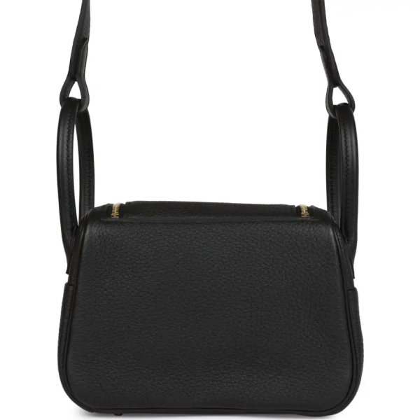 hermès mini lindy black clemence gold hardware