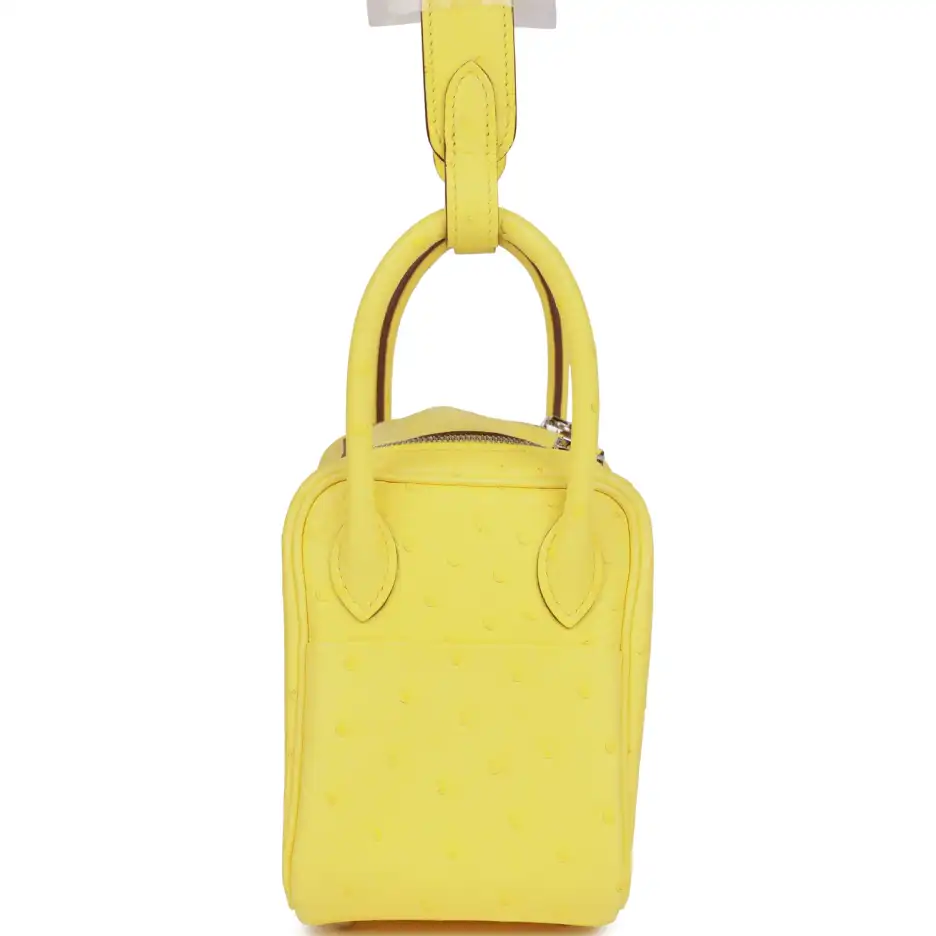 hermès mini lindy jaune citron ostrich palladium hardware hermès mini lindy jaune citron ostrich palladium hardware