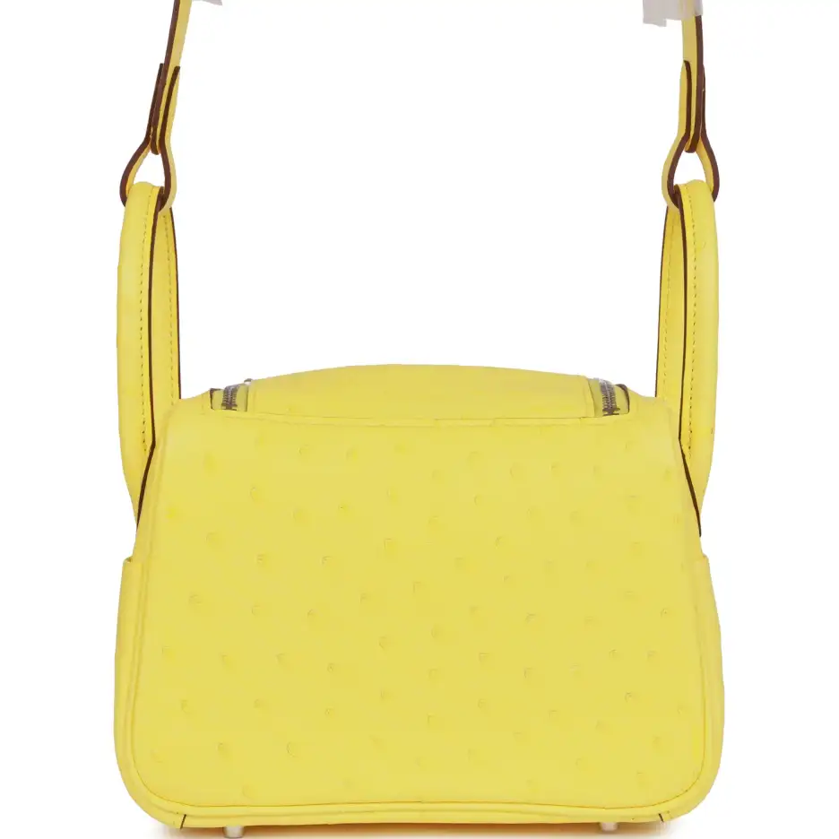 hermès mini lindy jaune citron ostrich palladium hardware hermès mini lindy jaune citron ostrich palladium hardware