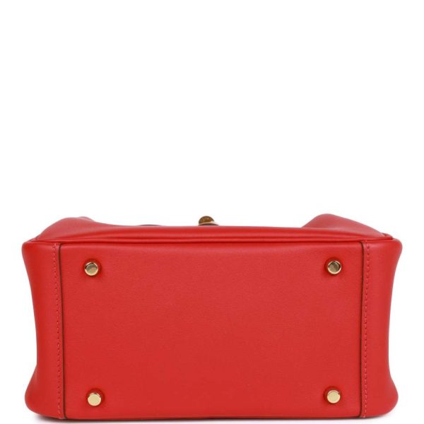 hermès mini lindy rouge piment swift gold hardware