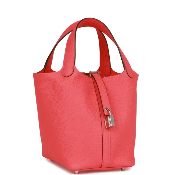hermès picotin lock 18 rose texas clemence palladium hardware