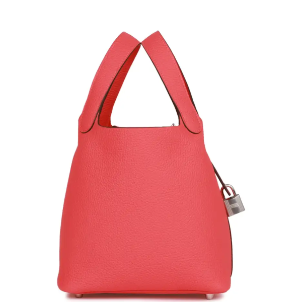 hermès picotin lock 18 rose texas clemence palladium hardware