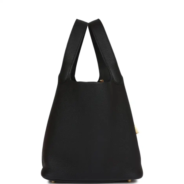 hermès picotin lock 22 black clemence gold hardware