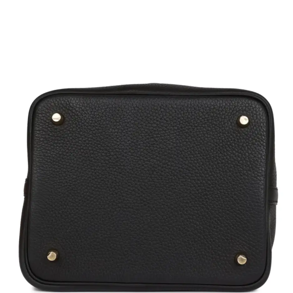 hermès picotin lock 22 black clemence gold hardware