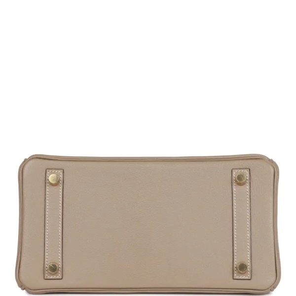 hermès special order (hss) birkin 25 gris tourterelle verso chevre brushed gold hardware