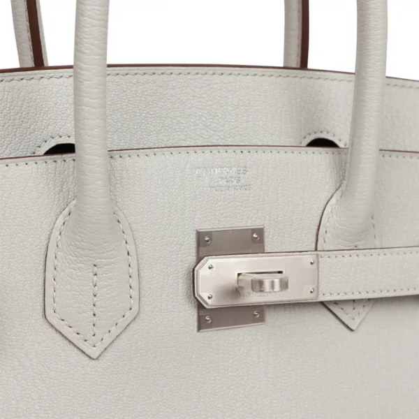 hermès special order (hss) birkin 30 gris perle verso chevre brushed palladium hardware