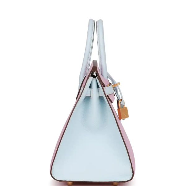 hermès special order (hss) birkin sellier 25 mauve sylvestre and bleu brume epsom brushed gold hardware