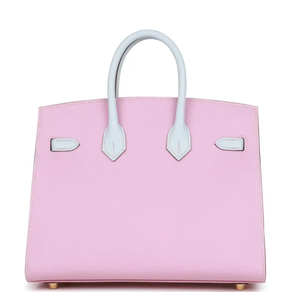 hermès special order (hss) birkin sellier 25 mauve sylvestre and bleu brume epsom brushed gold hardware