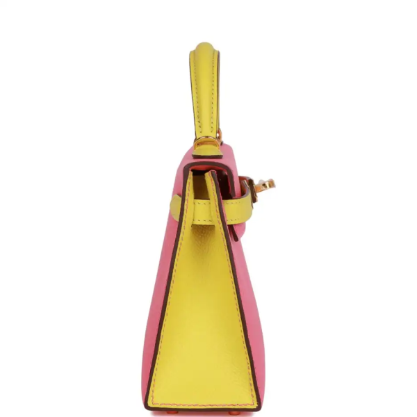 hermès special order (hss) kelly sellier 20 rose azalee and lime epsom gold hardware